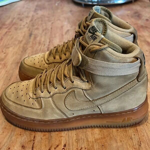 Nike Air Force 1 High Flax Youth Size 6Y GS  wheat Brown From 2015 (807617-200)
